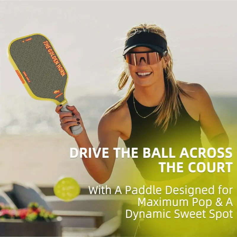 AMOLDO Thermoformed Titanium Pickleball Paddle T800 Carbon Fiber Pickleball Paddle Power and Control 16mm Core Professional racket