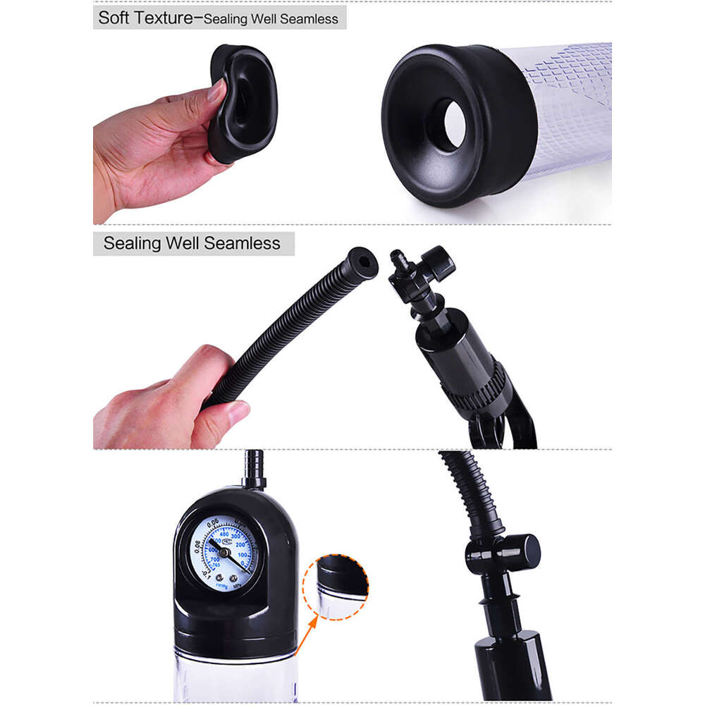 Hand Free penis enlargement product Penis Pump With Gas-pressure Meter For Male