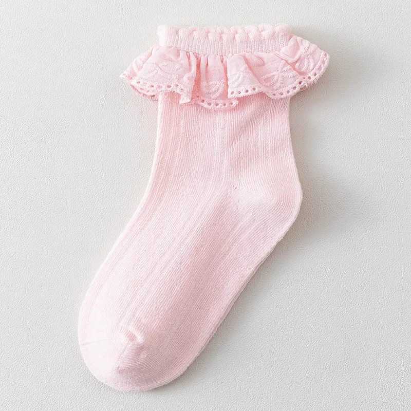 Kids Socks 3 Pair Kids Girl Sock Princess Ruffle Solid Color Calf Sock for Baby Girl Spring Autumn Cotton Soft Frilly Children Girl Sock Q240920