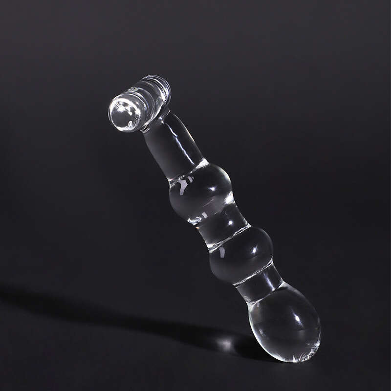 SM prop glass crystal dildo T-shaped three ball anal plug simulation dildo masturbator, female alternative adult product