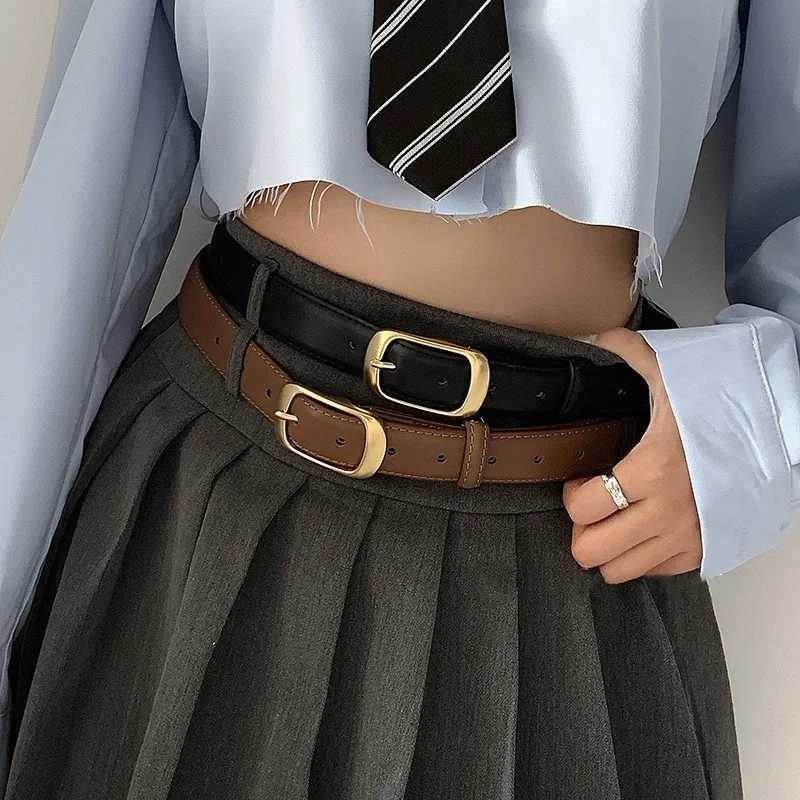 Womens Belt Black Korean Simplified Edition Jeans Belt Womens 2024 New Brown Fashion Decorative Pants Belt W240920