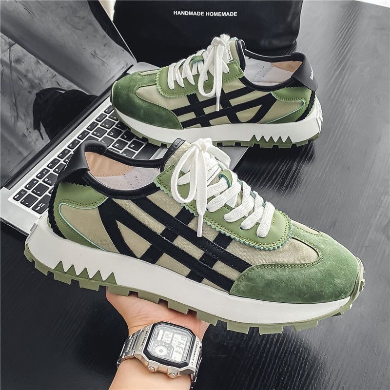 Men's trendy and versatile thick soled casual Hong Kong style breathable and non slip shoes