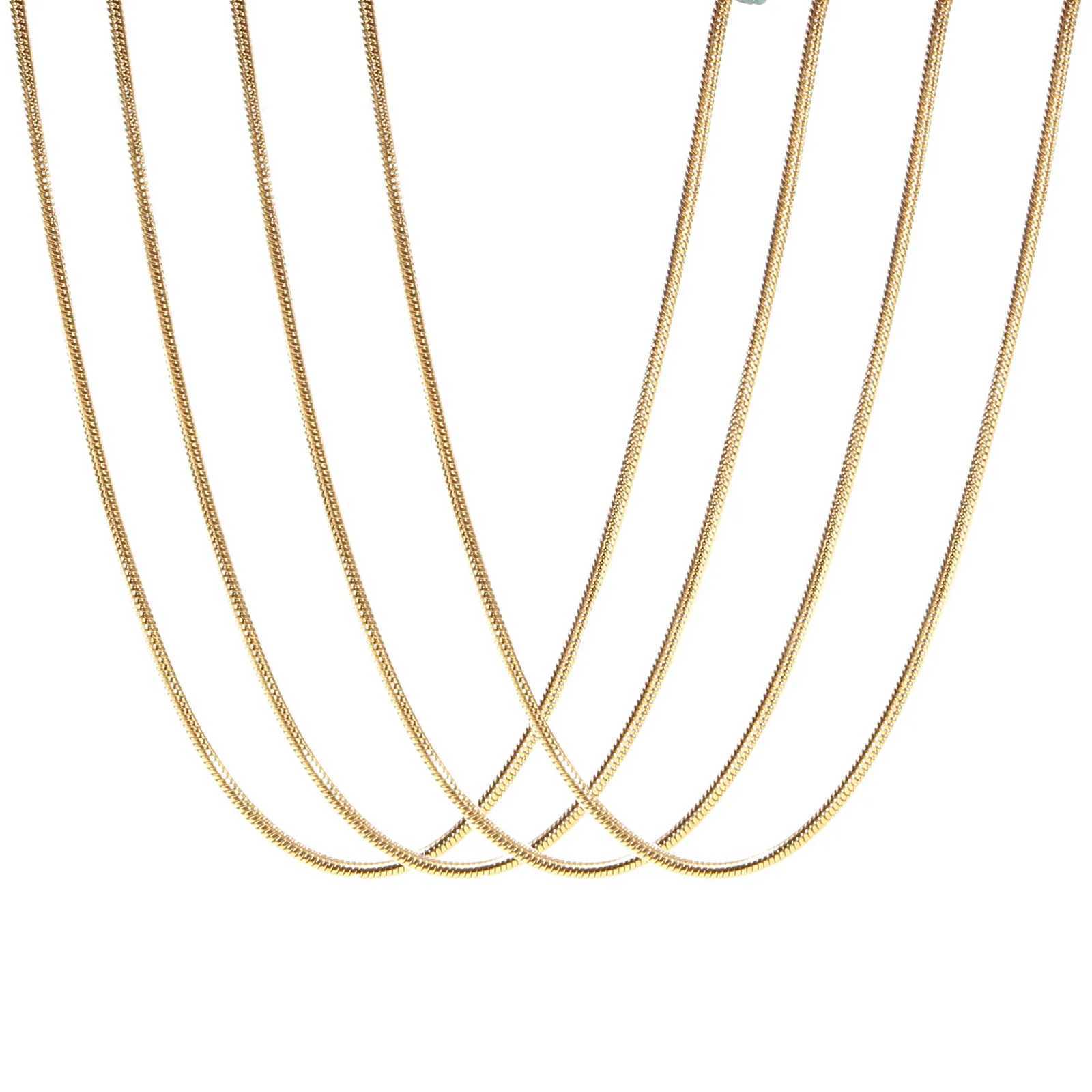 45/50/55/60cm Classic Gold Color Stainless Steel Snake Chain Necklace For Women Jewelry Birthday Daily Party AccessoriesX240919