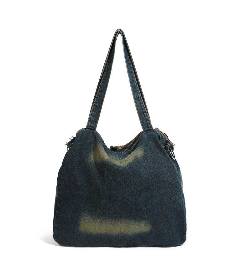 CMM Vintage Womens Shoulder Bag Washed Denim Large Capacity Messenger Hot Girls New Fashion Designer Handbag Big Totes 240920