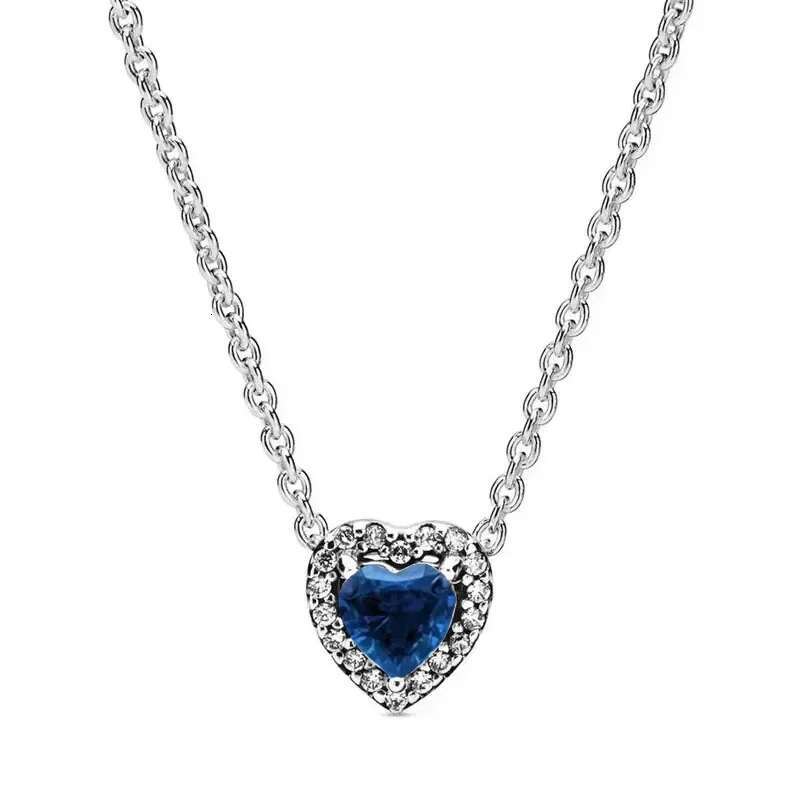 New Classic Heart Necklace 925 Sterling Silver Shining Zircon Heart Pendant Necklace Exquisite Luxury Charm Women's Jewelry Gift