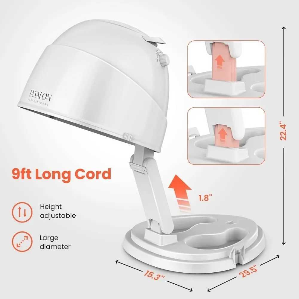 Electric Ionic Hooded 1875W Bonnet 3 Heating Settings Sit Under Hair Dryer for Home and Salon Height Adjustable