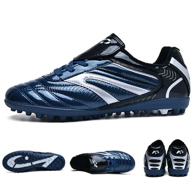 Men Football Soccer Boots Athletic Shoes New Leather Big Size High Top Cleats Training Sneaker Comfortable