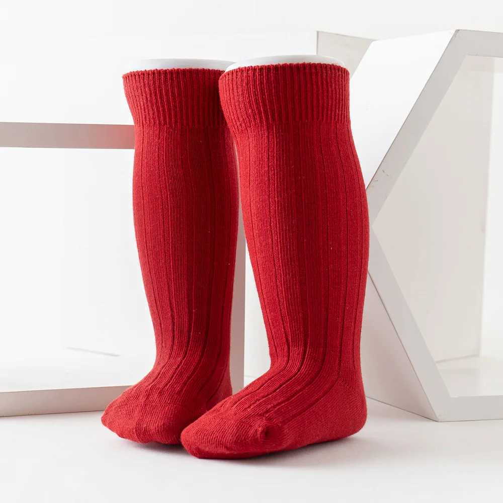 Kids Socks Baby Boys Socks 100% Cotton Infant Girls Socks Solid Kids Knee High Sock Plain Spanish Style Toddler Newborn Sock For 0-4 Years Q240920