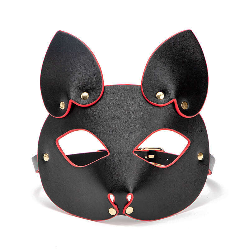 Multi person interaction, flirting, fun mask, ball mask, fun eye mask, black and red fox mask, alternative adult products