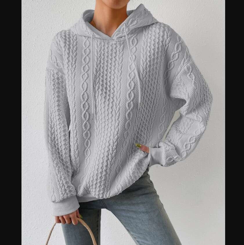 Hallowmas 2024 New Autumn Oversized Womens Jacquard Hooded Tie Up Long Sleeved Hoodie Knitted Women Jacket Coats Womens Jacket Designer Coat Autumn Dr