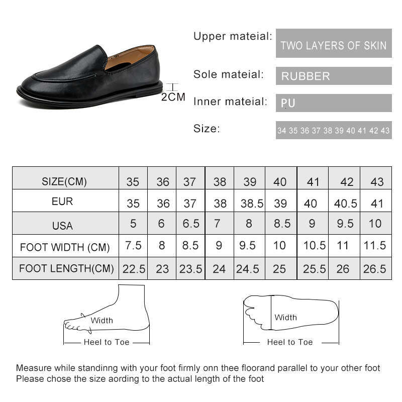 Loafers New Spring Round Toe One Foot Slip-on Genuine Leather Soft Flats Shoes Women