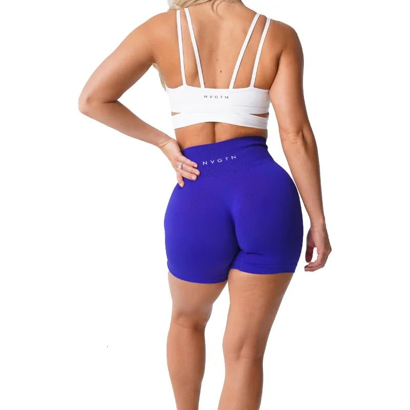NVG Solid Seamless Shorts Women Silky Lycra Soft Workout Sports Short Legging Fiess Outfits Yoga Pants Gym Wear Knitted