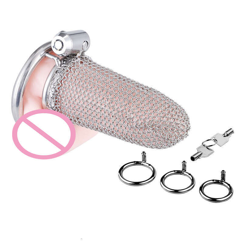 Stainless Steel Penis Cage BDSM Restraint Penis Chastity Belt Lock Cock Cage Adult Bondage Game Sex Toy Mesh Penis Cage