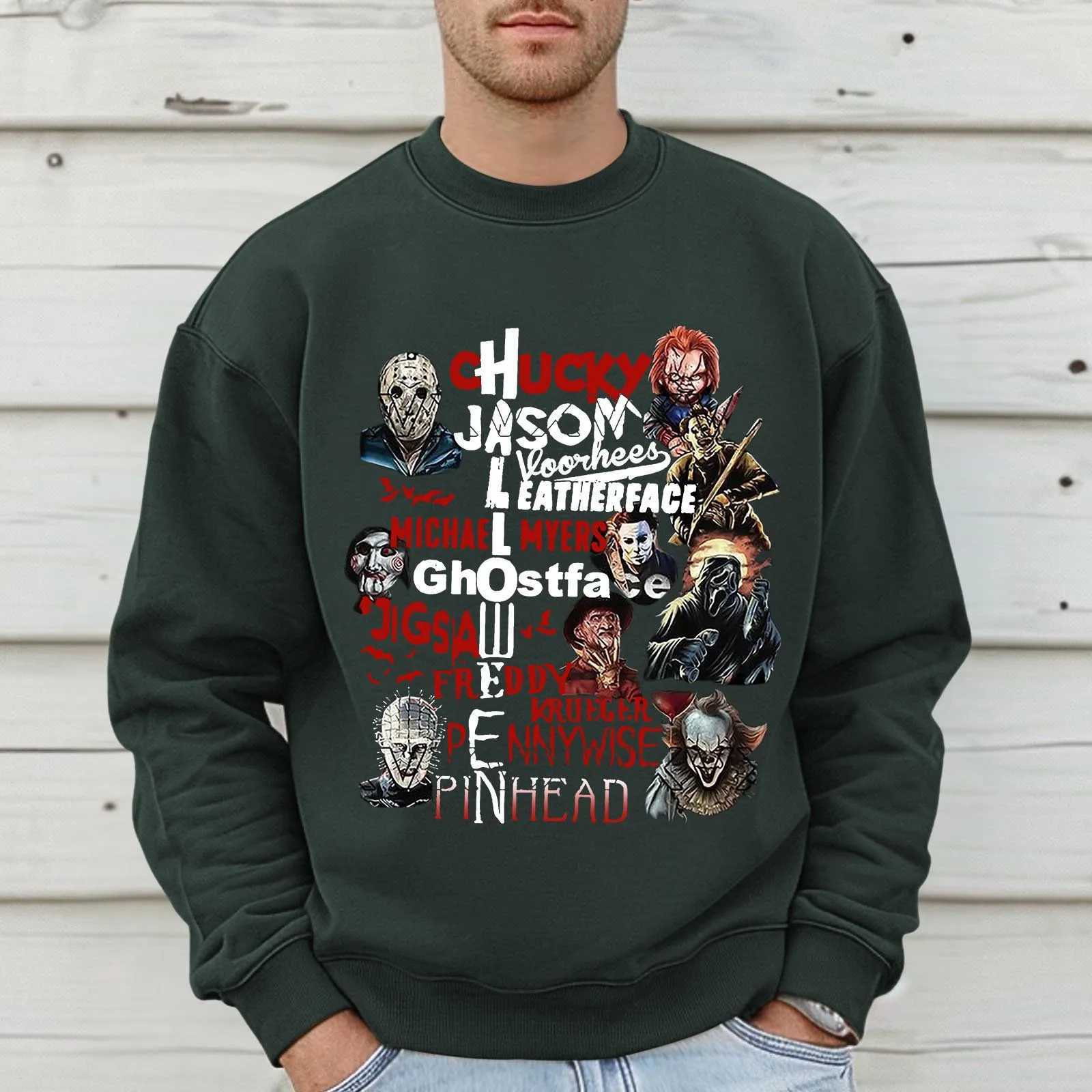 American Vintage Halloween Jumpers Horror Role Thug Life Tracksuit Graphic Men Oversized Y2k Hoodie New In Hoodies Sweatshirts Y240920