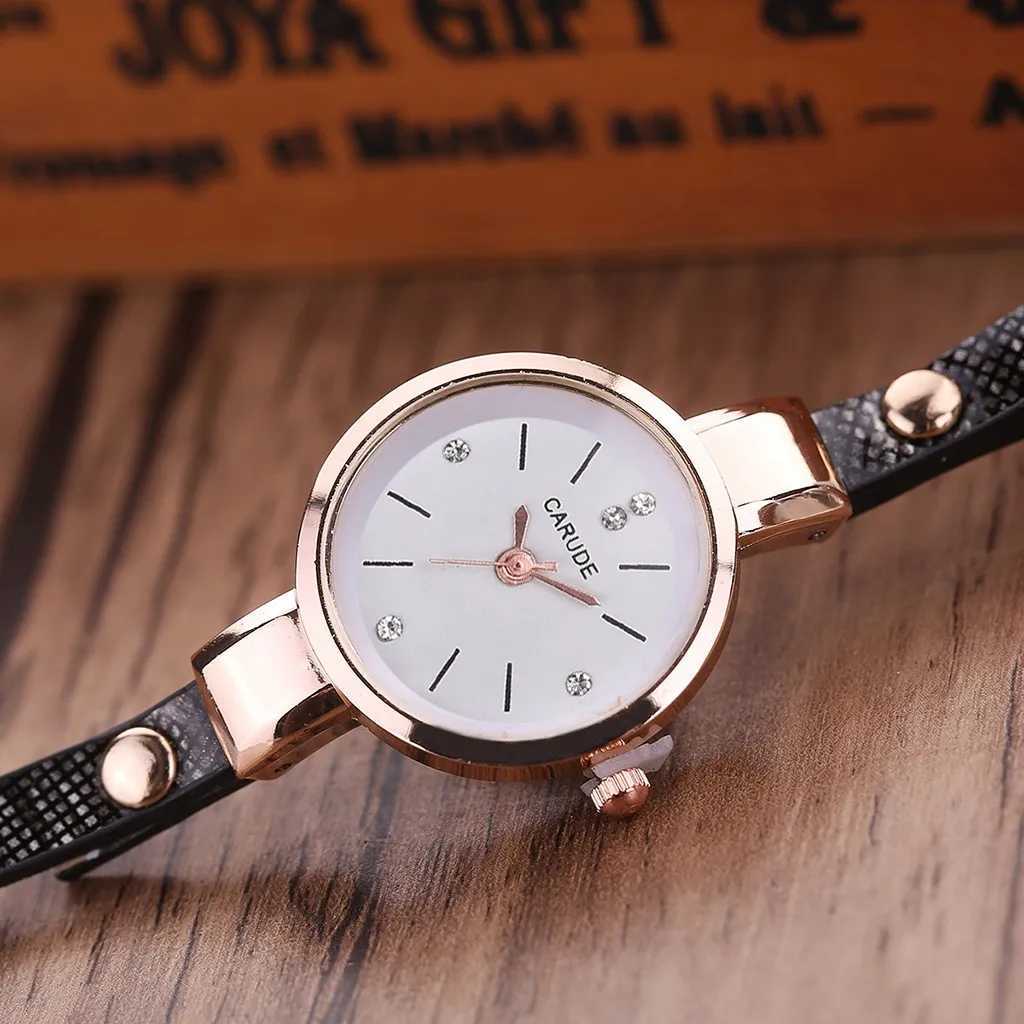 Women Leatheranalog Quartz Wrist Watches Circular Small Dial Design Sense Fashion Dress Clock Simplicity Elegant Watch 2024X240920