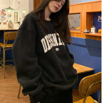 Hallowmas 2024 Thin Hoodie Womens New Korean Version Round Neck Letter Printed Loose Student Top Defined Jacket Coats Designer Women Undefined Autumn 