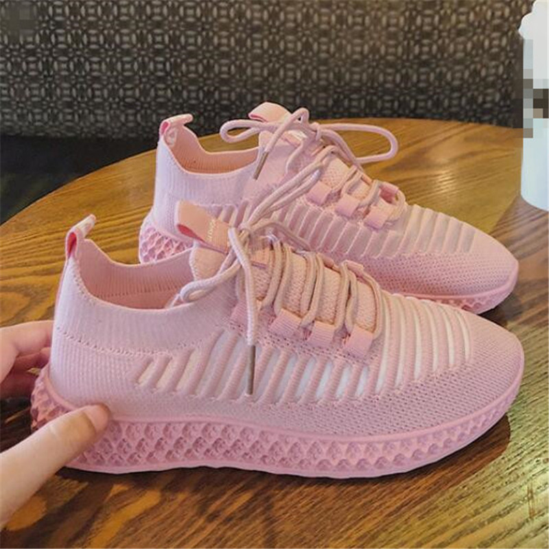 New 2023 Casual Fashion Breathable Walking New Mesh Lace Up Flat Sneakers Women Yellow Vulcanized Shoes cf5d