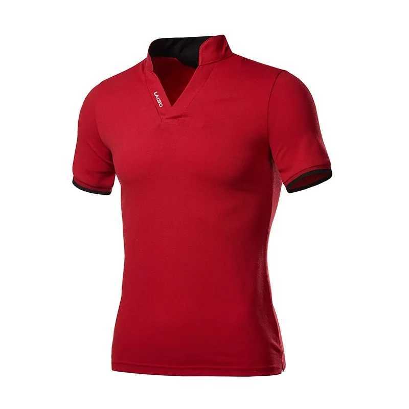 2023 New Fashion Brand Polo Shirt Mens Summer Mandarin Collar Slim Fit Solid Color Button Breathable Polos Casual Men t ShirtX240920