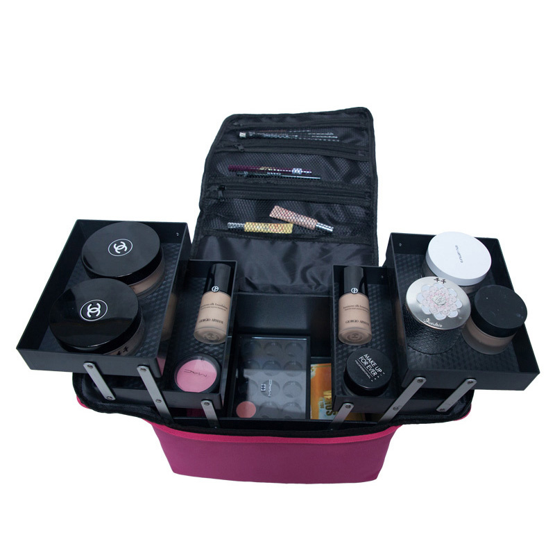 Women Professional Makeup Organizer Storage Case Large Capacity Shoulder Cosmetic Bag Multilayer Tool Box Bolso Mujer Suitcase
