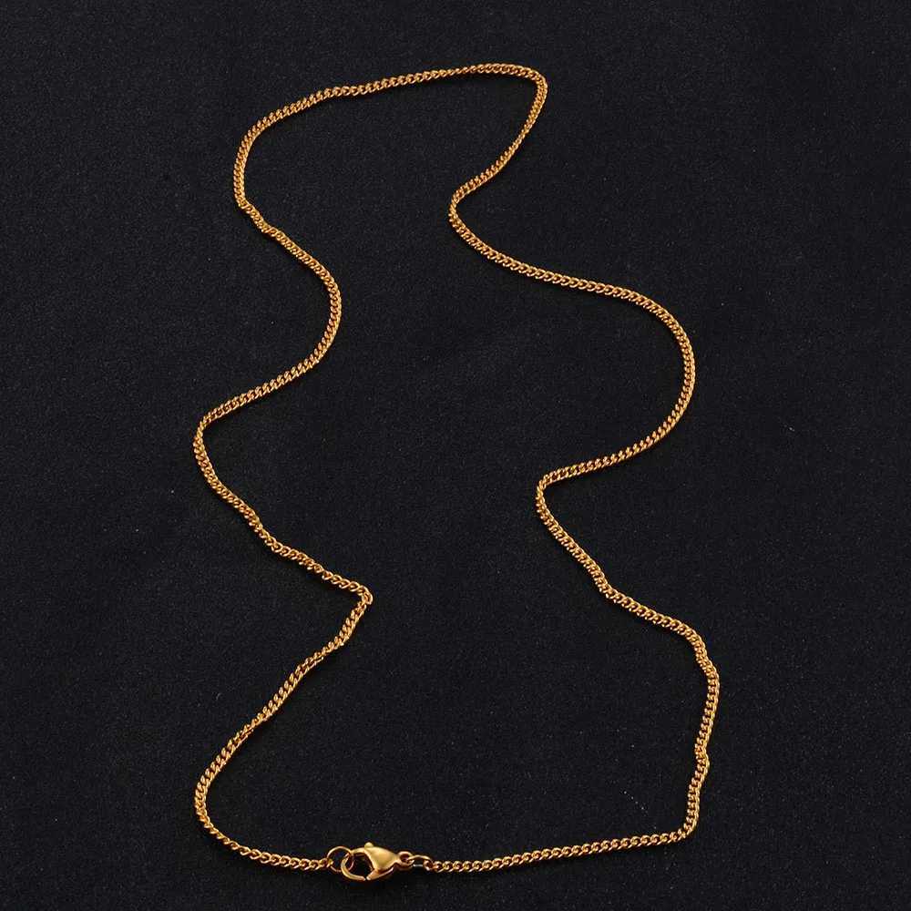 1.2 Width Stainless Steel Thin Basic Necklace Various Matching Fundamental Chain for Women Men Gold/ Silver color as Gift WolesX240919