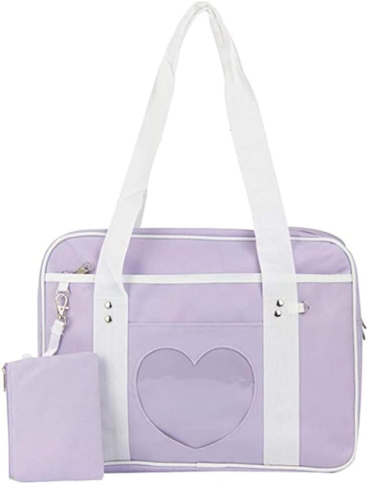 Bags Heart Shape Window Japanese School Handbag Large JK Bag Girls Duffle Purse Anime Satchels for Lolita Comic DIY Cosplay