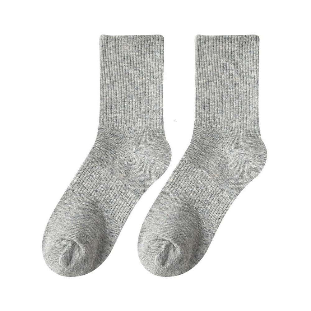 White Socks, Children's Mid Length Socks, Spring And Autumn Pure Cotton Ins, Trendy Black Long Socks, Summer Thin Style, Solid Color Long Tube Me