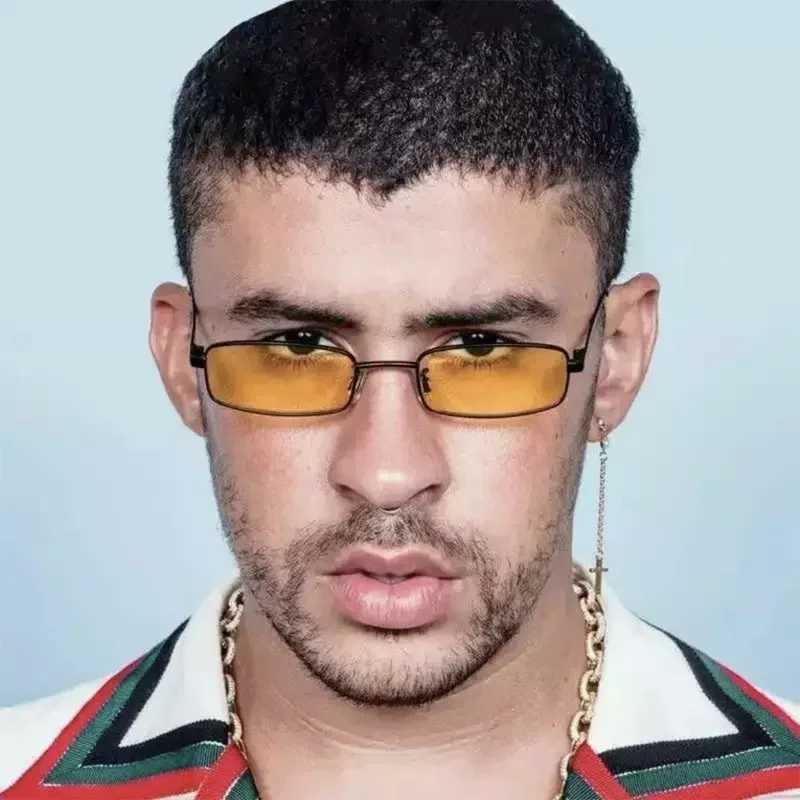 Metal Square Sunglasses Woman Retro Brand Travel Small Rectangle Sun Glasses Male Black Yellow Red Mirror Vintage Oculos De SolX240920