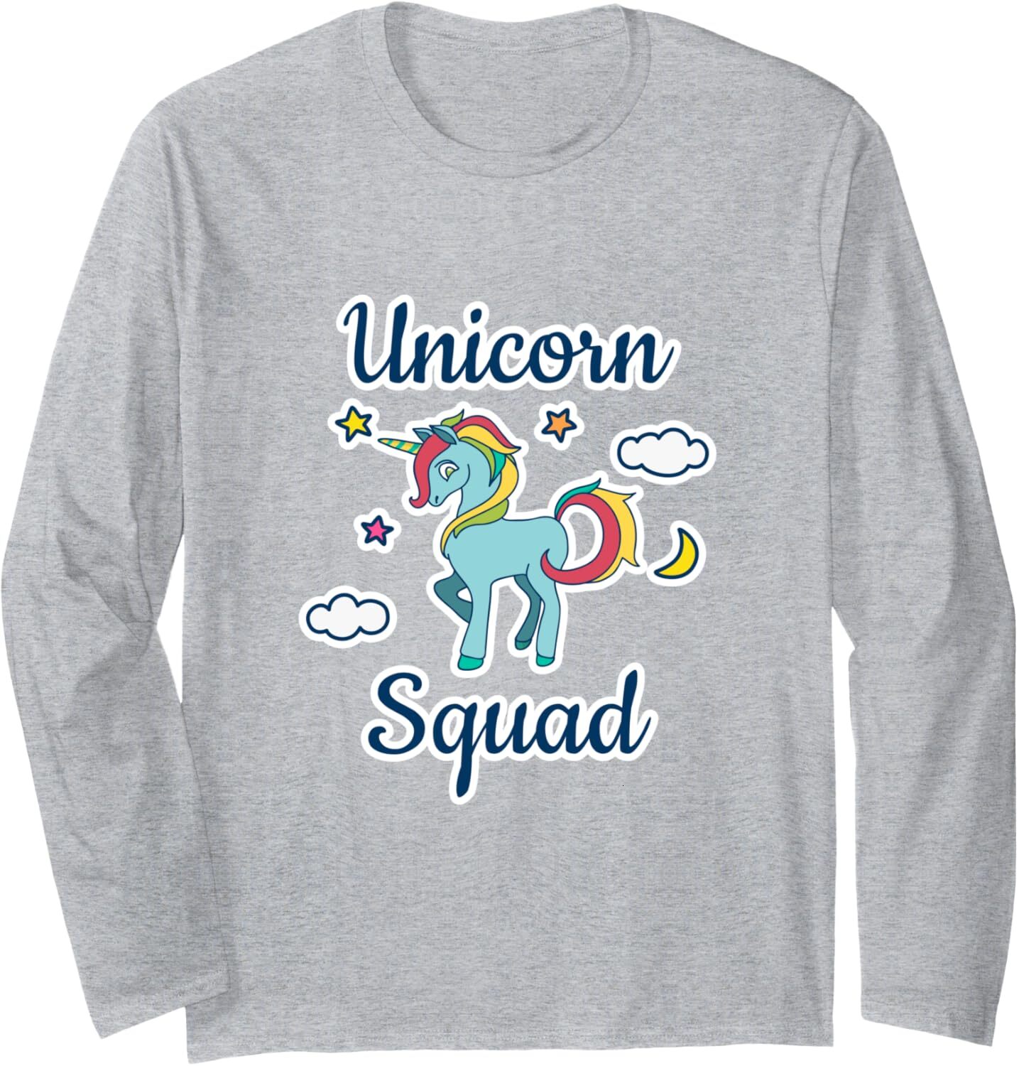 Long Sleeve Shirts for Men sweatshirt Unicorn Squad Fun Graphic Cute Magical Gift Long Sleeve Tee Streetwear Casual tops clothes