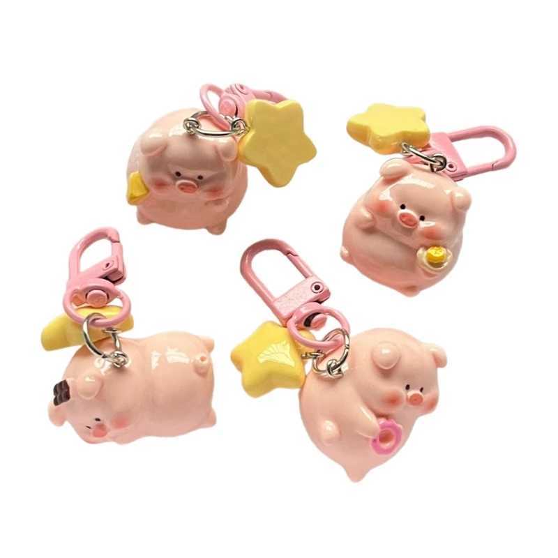3D Pink Pig Keychain Pendant Cute Cartoon Resin Charm Key Rings Personalized Hangings Keychain for Girls and StudentsX240919