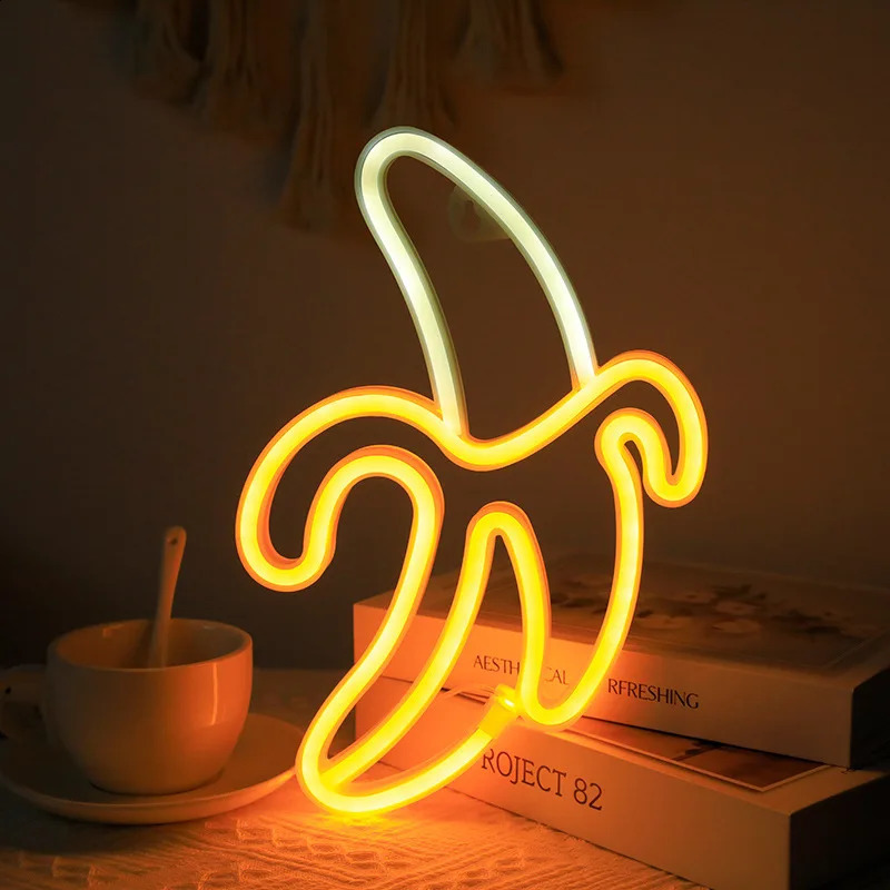 LED Neon Sign Lamp Banana Cherry Shaped Fruit Restaurant Wall Neon Light for Party Wedding Shop Birthday Home Decoration 240920