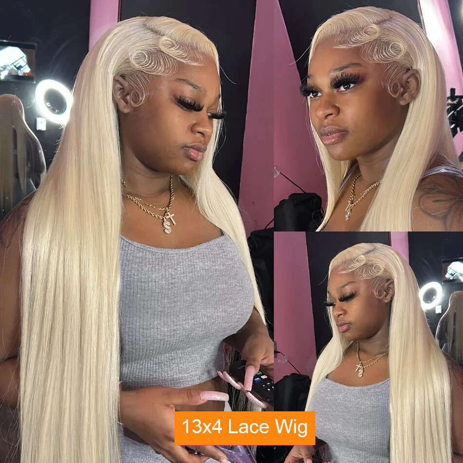613 Honey Blonde Straight 13x4 HD Transparent Front Wig 28 30 32 Inch 13x6 Lace frontal Human Hair Wigs Brazilian For Women