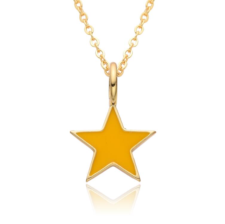 20Style Vintage Simple Colorful Drip Oil Star Round Pendant Necklace Women Girl Necklace Wedding Party Gift Fashion Accessories