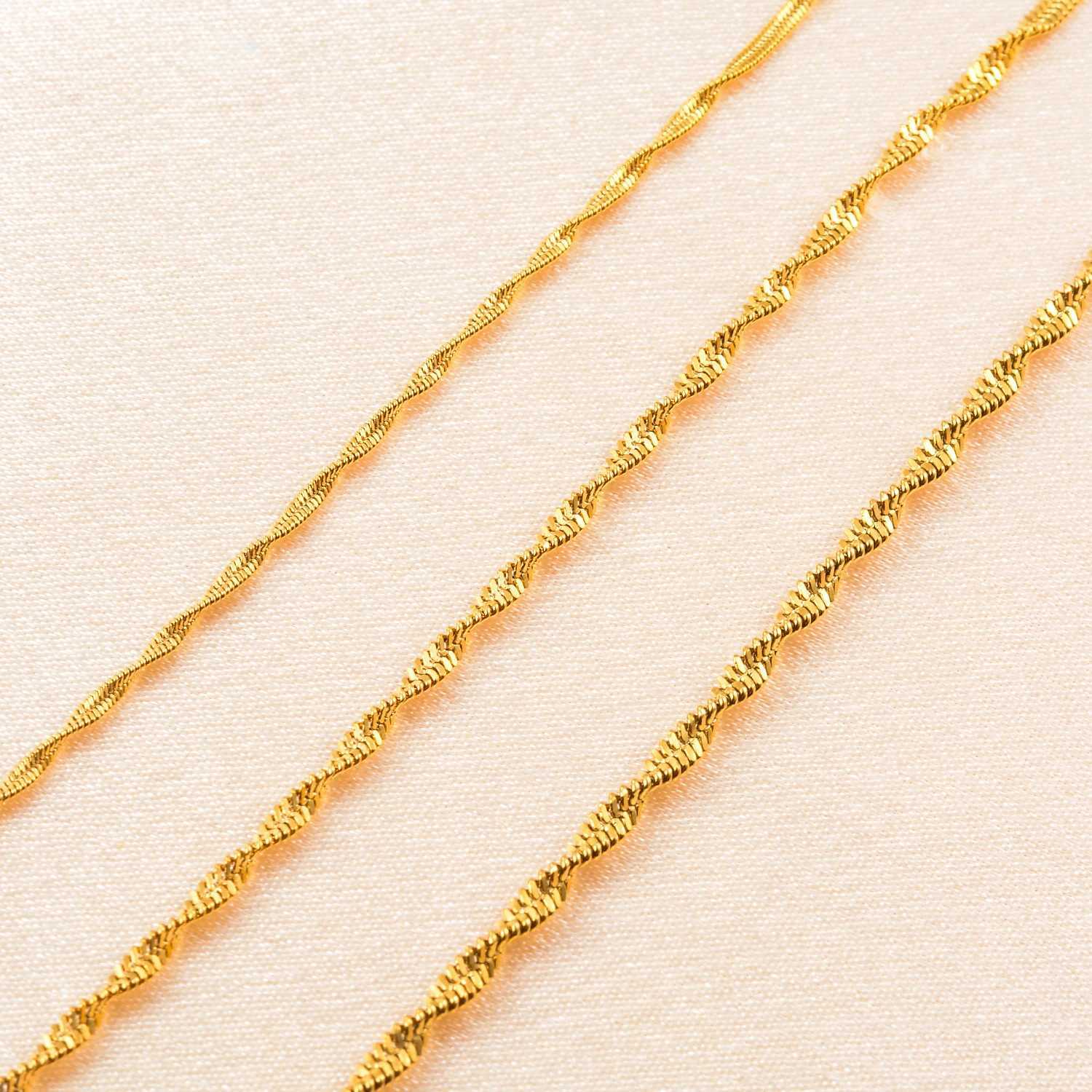 1.5mm/2mm/2.5mm Stainless Steel Tiny Twist Flate Snake Chain Necklace Silver/Gold/Rose Color For Women Mens Jewelry GiftX240919