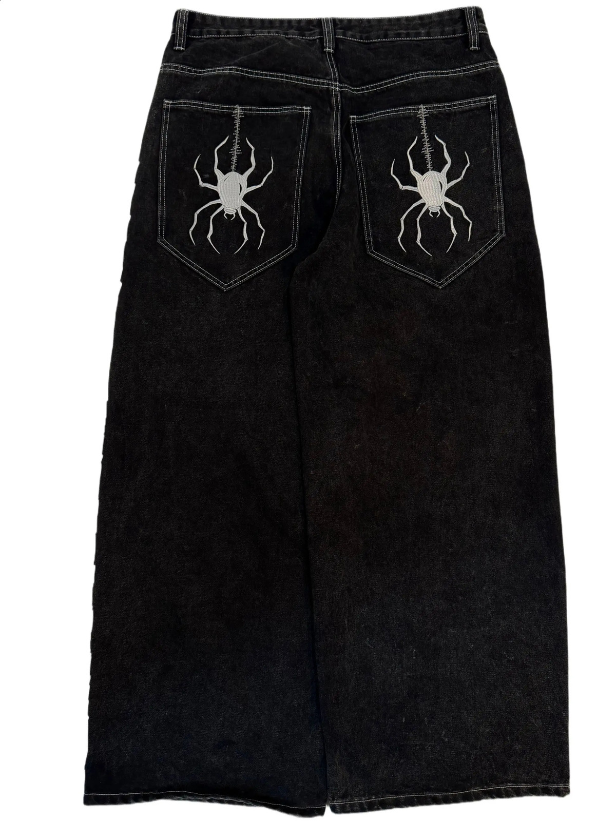 Hip Hop Gloe Baggy jeans mens retro streetwear slow 2000s High Street Y2K jeans wide leg pants spider denim mens clothing 240920