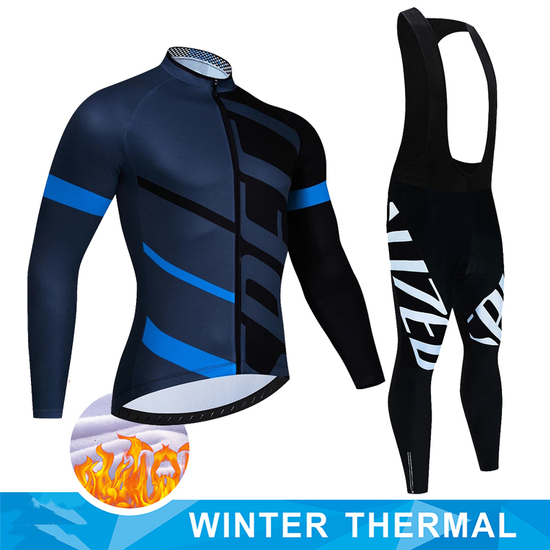 Pro Team Winter Cycg Jersey Set Bicycle Sportwear Suit MTB Uniform Ropa Ciclismo Road Bike Clothing Bicicleta Long Bib Pants