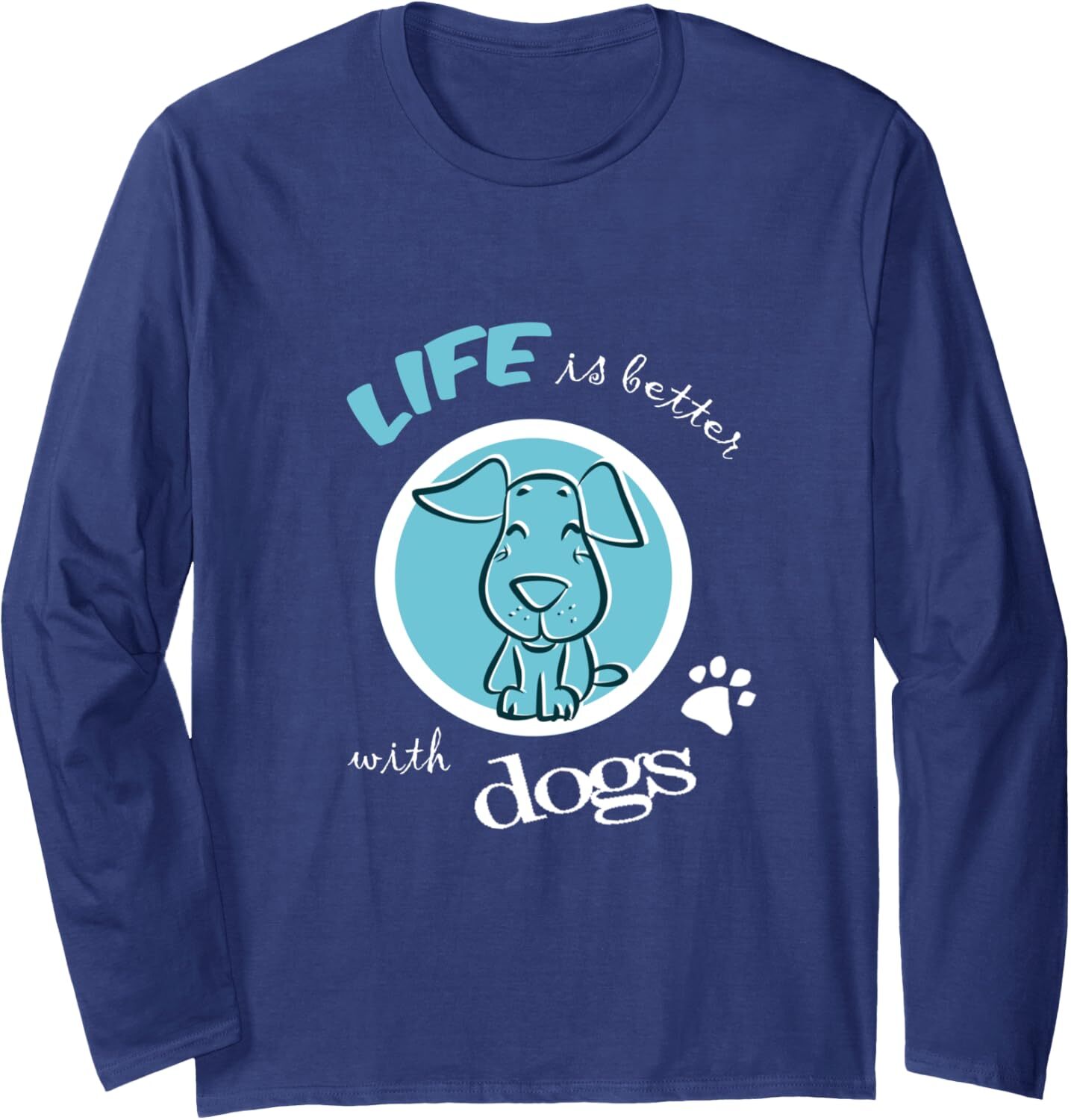Long Sleeve Shirts for Men sweatshirt Life Is Better With Dogs Funny Best Puppy Lover Gift Long Sleeve Tee Streetwear Casual tops clothes