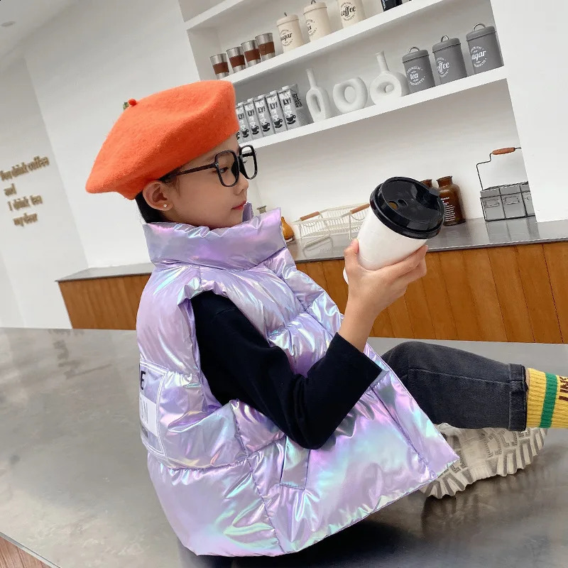 Baby Vests Autumn Winter Kids Windproof Waistcoats Children Fashion Jackets Girls Boys Solid Outerwear 4-10 Years 240913