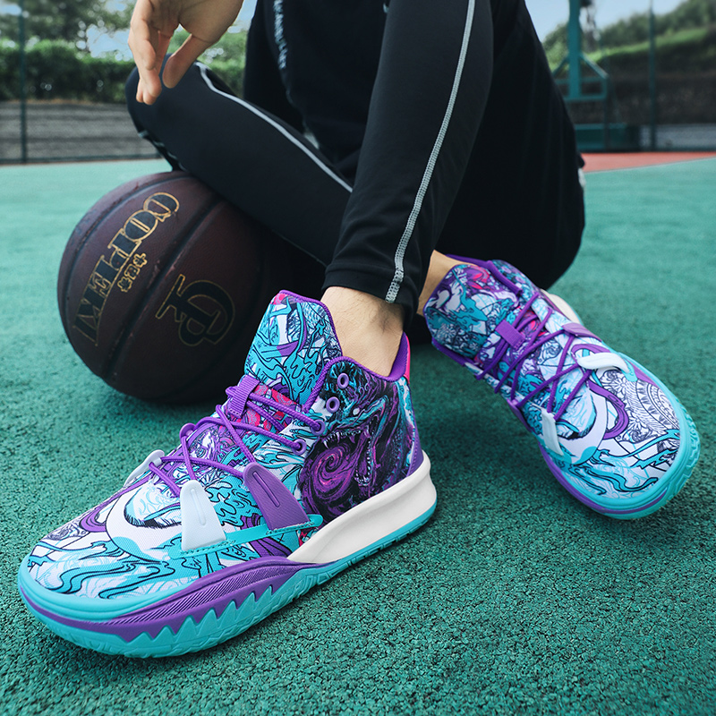 Trend Graffiti Men's Basketball Shoes Kids Women Breathable Sports Shoes Gym Training Athletic Basketball Sneakers Size 36-45
