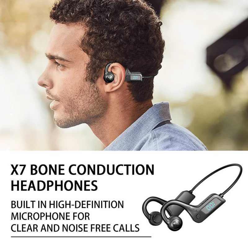 Open Ear Earbuds Digital Display Earbud In-Ear Headphones Noise Canceling Blue Tooth Earbuds Wireless For Running Sports Gym C M240920