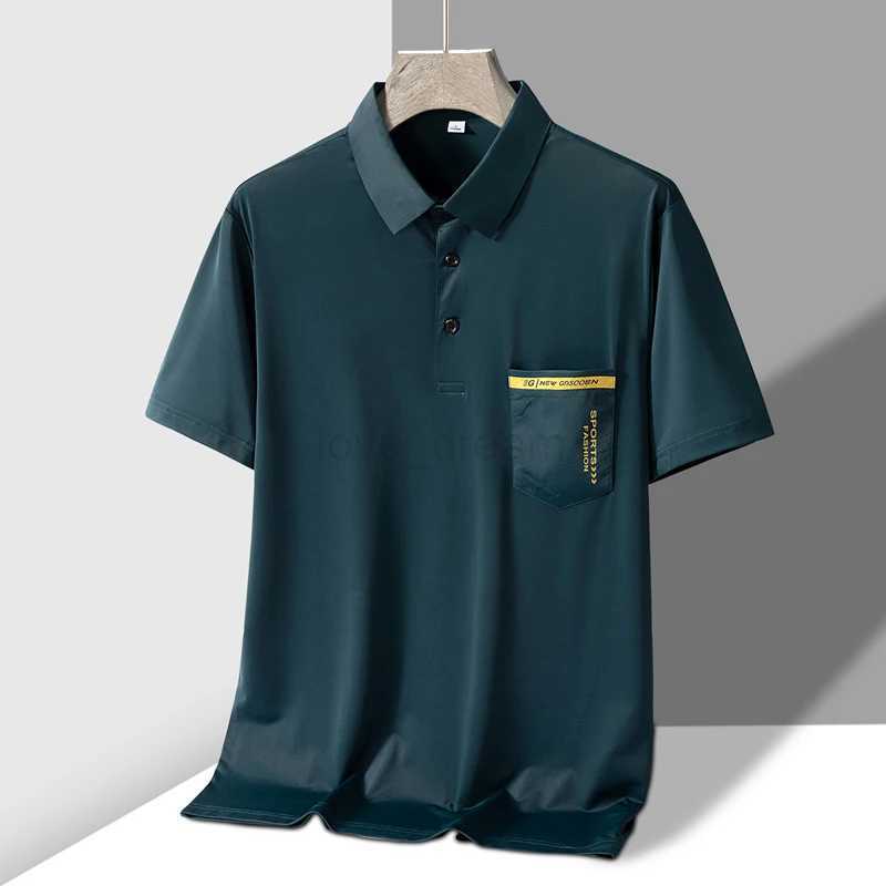 TFETTERS Brand New Summer 2024 Mens Polo Shirt Elasticity Short Sleeve Front Pocket Design Sport Golf Polo T Shirt ManXJ240920