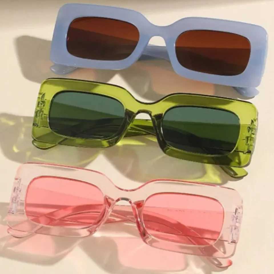 Womens Sunglasses 2024 Fashion Vintage Rectangle Frame Purple Pink Square Glasses Girls Sun Glasses Ladies Eyewear UV400X240920