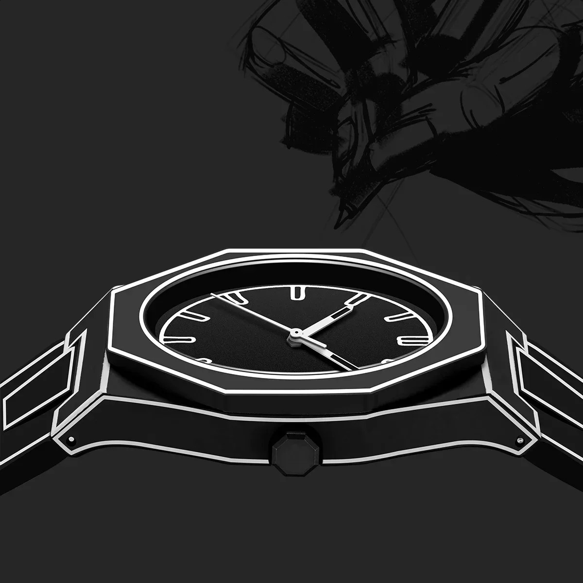 Sketching Watches Modern Minimalist Creative Sports and Leisure Watch Creative Waterproof Watch 240909