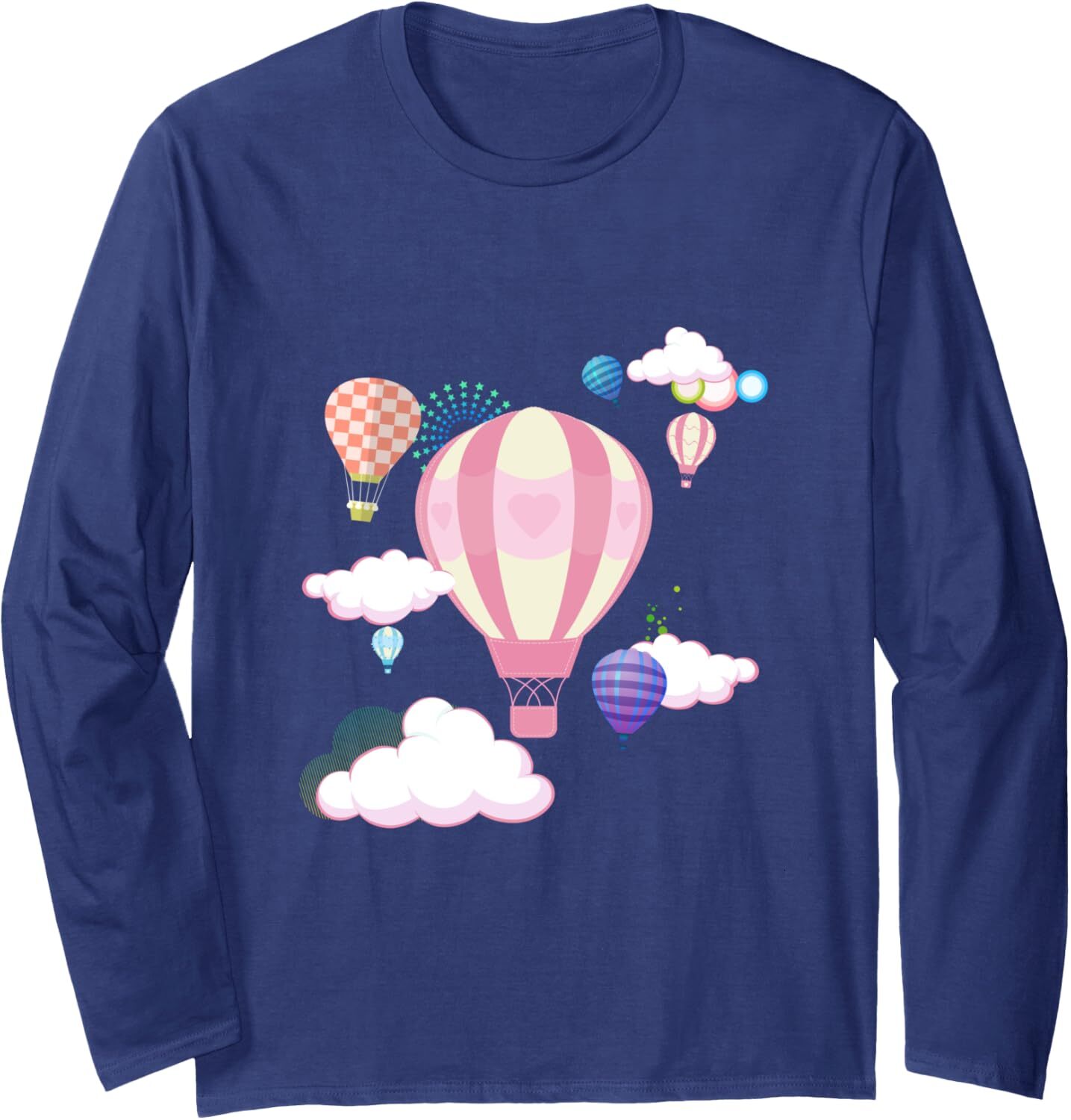 Long Sleeve Shirts for Men sweatshirt Hot Air Balloons The Sky Is The Limit Creative Gift Long Sleeve Tee Streetwear Casual tops clothes trend