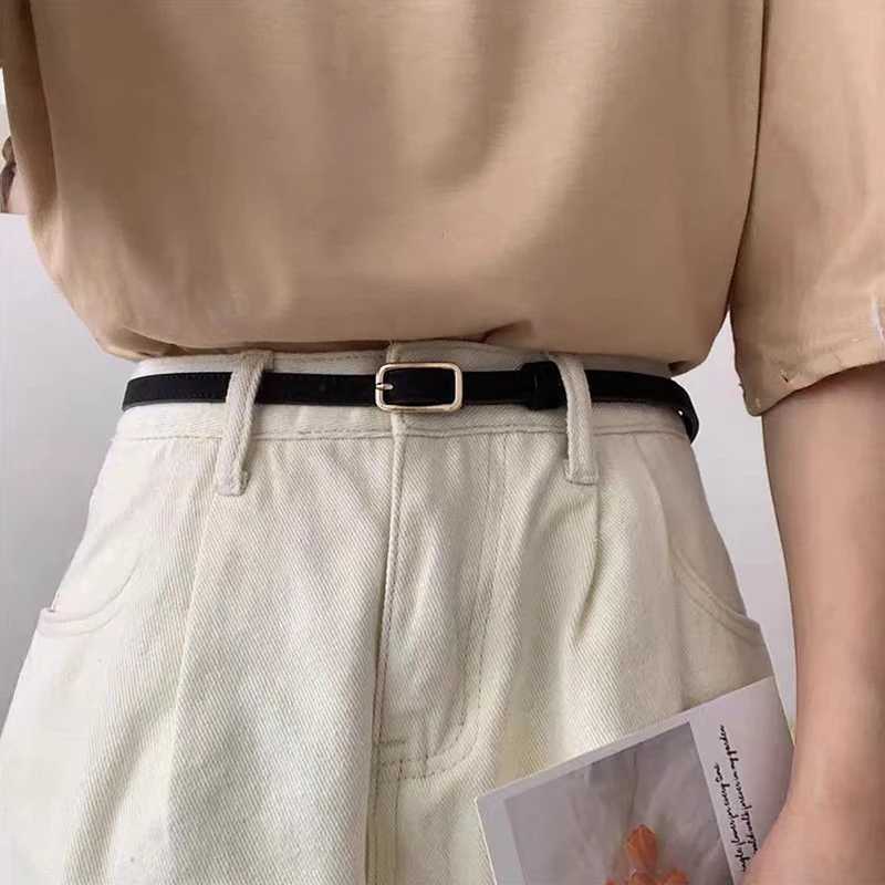 Retro French PU Womens Belt Neutral Belt Buckle Luxury Belt Womens Jeans Belt Mens Belt W240920