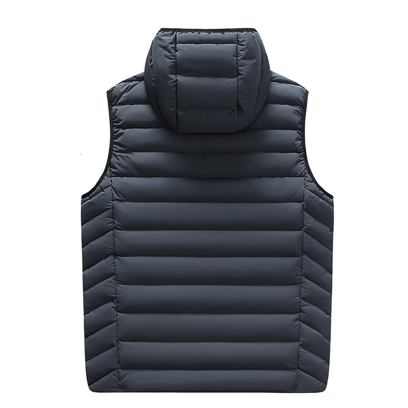 Winter Vest Warm Sleeveless Jacket Hooded Casual Detachable Hat Outwear Men Autumn Thicken Waistcoat Vests Male