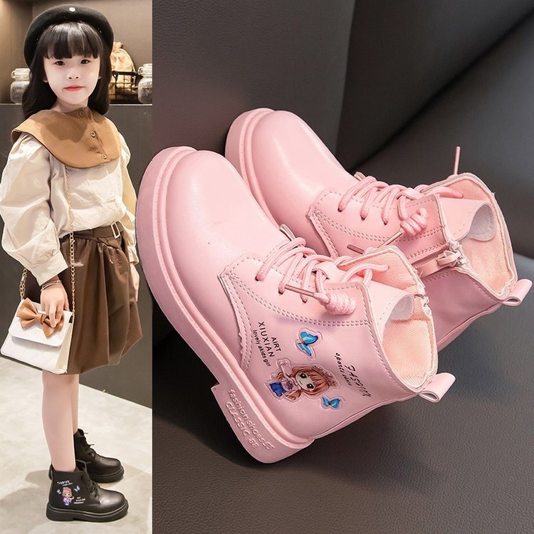 Girls' autumn/winter 22 new Korean version princess short children's student snow boots, girls' mid length fashionable single boots