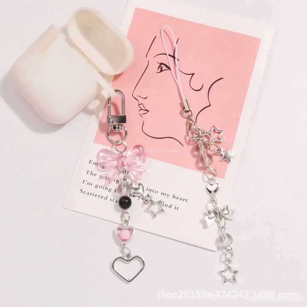 Delicate Bow Star Heart Keychain For iphone Creative Lanyard Key Chain Bag Phone Pendant Chain Y2K Kpop Jewelry Girls GiftX240919