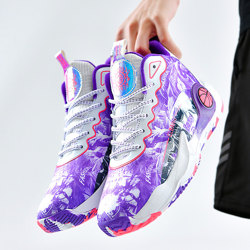Shock-absorbing jumping men's high-top thick-sole sneakers 2024 new exquisite fashion basketball shoes