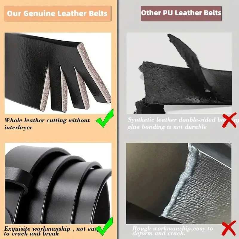 Vintage Womens Belt Soft Genuine leather Casual Jeans Belts Trendy Black Metal Buckle Skinny Belt for Dress Pants W250326