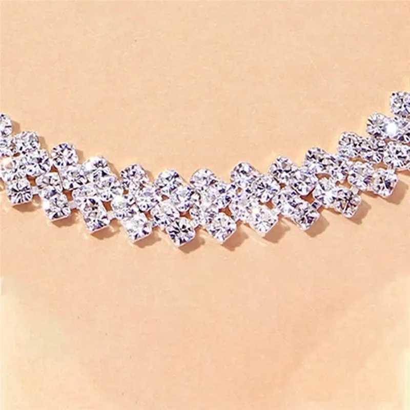 Shiny Cubic Zirconia Chain Anklets for Women Fashion Silver Color Ankle Bracelet Barefoot Sandals Foot Jewelry Anniversary Gift Y240920